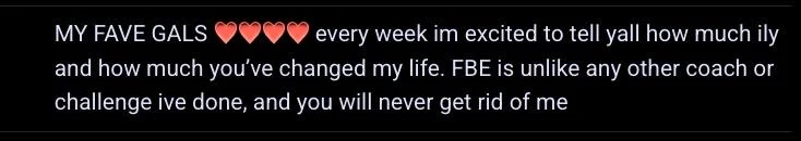 Client message about how much the challenge changed their life