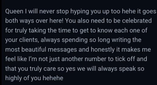 Client message about the care taken writing to each participant